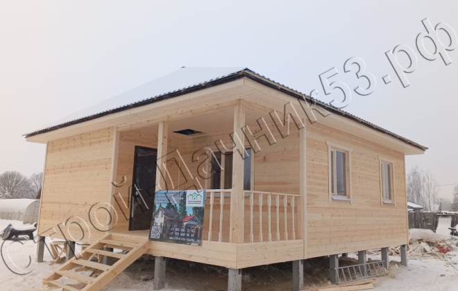 1 Каркасно-щитовой дом Д-22, 8х8м, 64 М², Новгородская область, Новгородский район, ПГТ Пролетарий. (2)